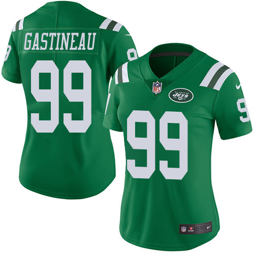 Women's Limited Mark Gastineau Nike Jersey Green - #99 Rush NFL New York Jets